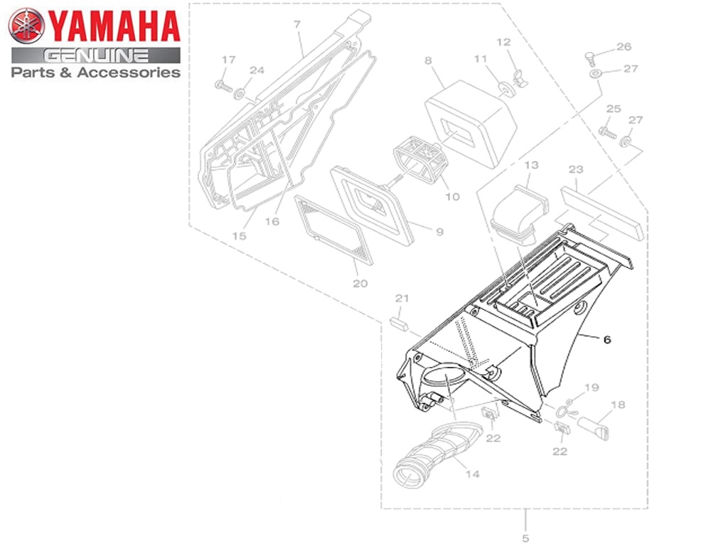 Caixa do Filtro de Ar Para XTZ 125 2007 a 2016 Original Yamaha